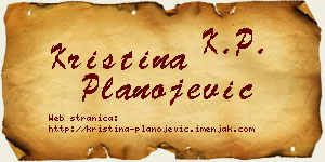 Kristina Planojević vizit kartica